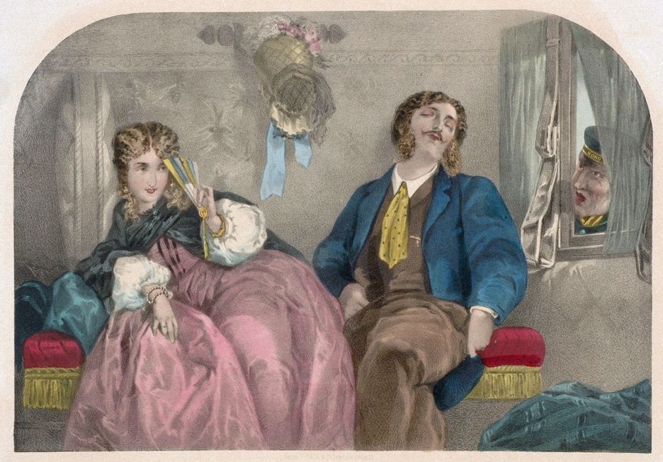 Unknown Artist - Ten Minutes Stay, Litograph, Mid 19th Century